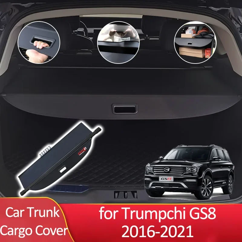 Auto Trunk Cargo Cover for GAC Trumpchi GS8 2016 2017 2018 2019 2020 2021 Car Retractable Luggage Storage Partition Anti-peeping