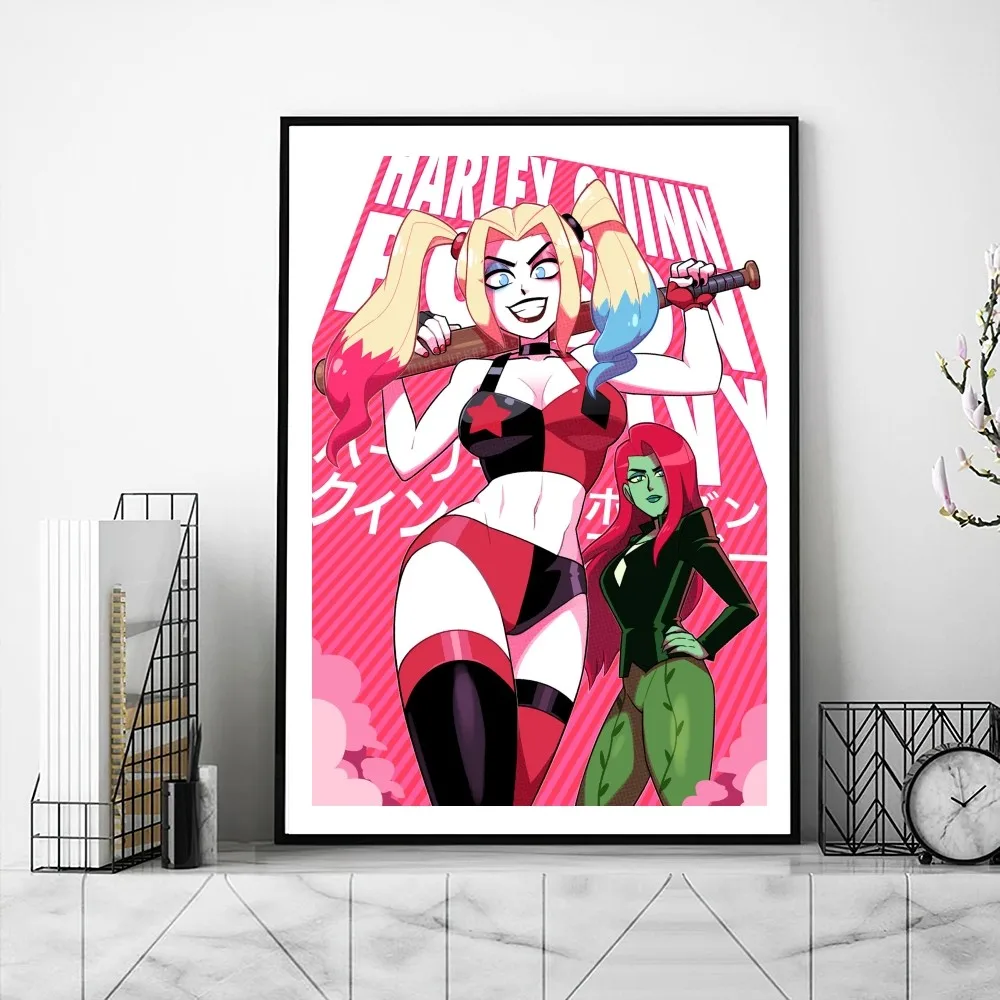 BEAST KINGDOM DC H-Harley-Cool-Q-Quinn-Girl Poster Gallery Prints Adhesive Home Decor Decoration Wall Decals Living Room Sticker