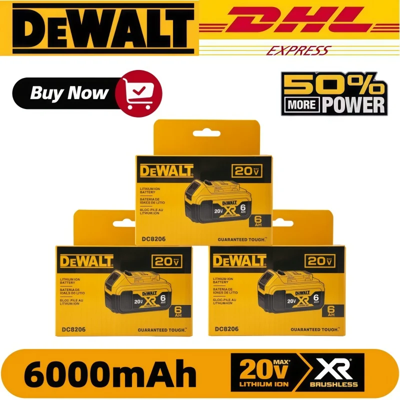 

Новая оригинальная батарея DeWALT 20V 6Ah FlexVolt для электроинструментов DCB606, DCB205, DCB206, DCB209