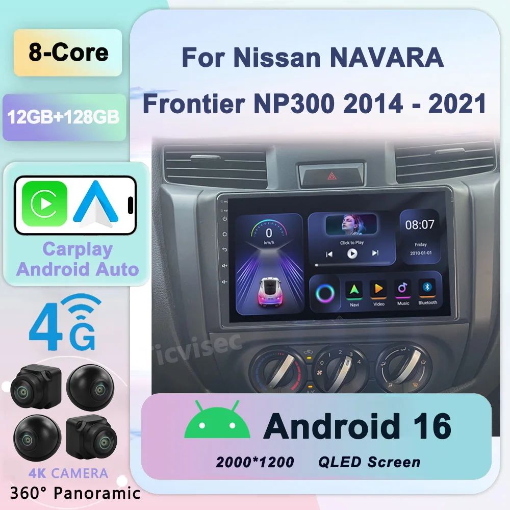 

Android 16 Car Radio For Nissan Navara Frontier NP300 4 D23 2014-2021 Navi GPS Carplay Multimedia Video Player No 2 Din