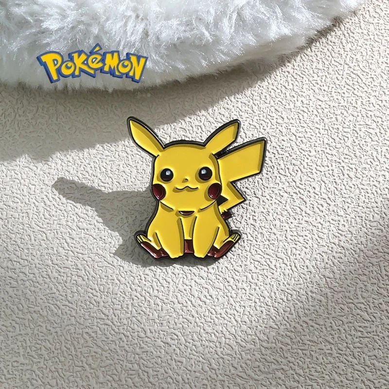 

Pokemon Series Cartoon Pikachu Cute Brooch Anime Character Enamel Pin Alloy Badge Clothing Bag Decorative Accessories for Kids