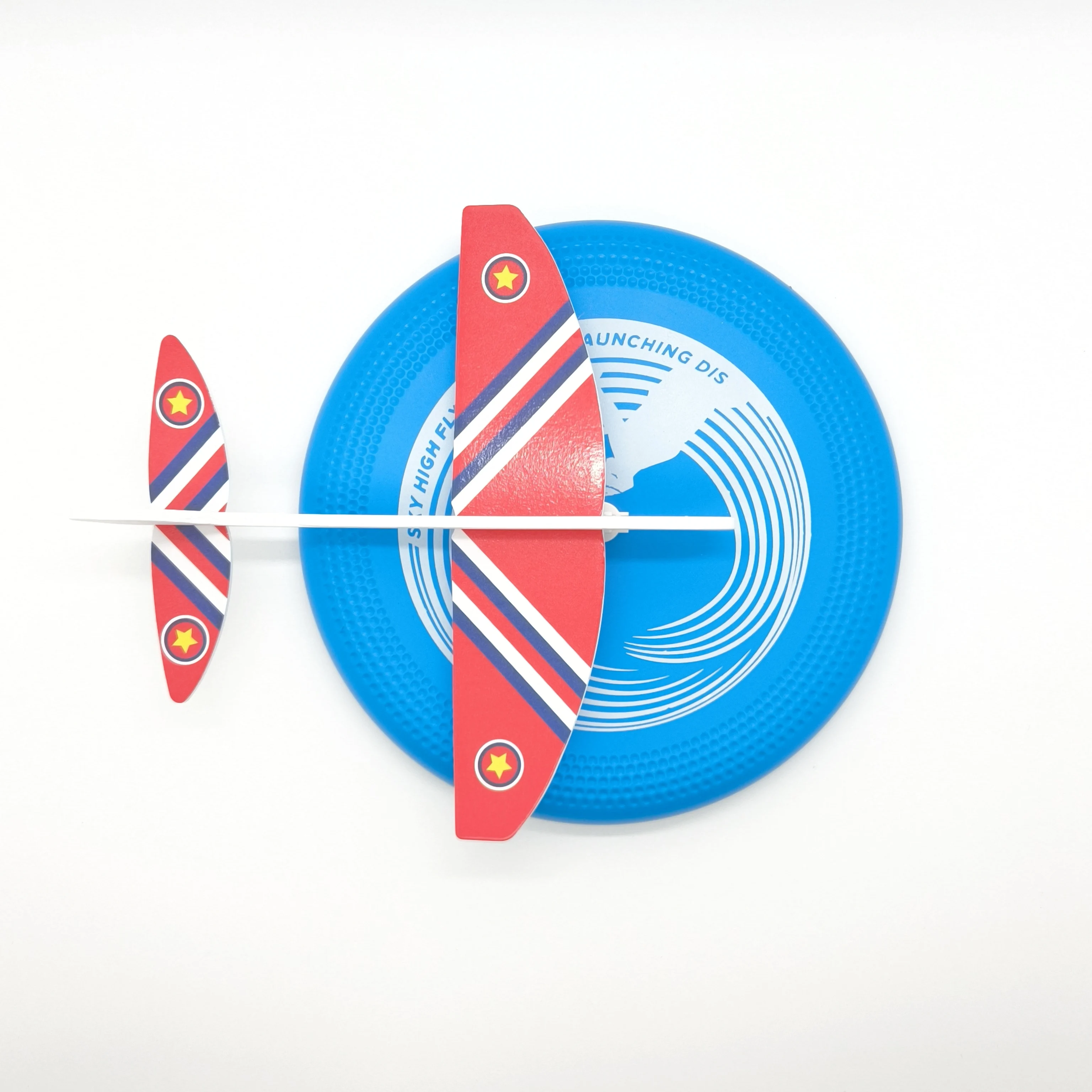 

Flying Disc Airplane Launcher Toy Frisbee Disk Outdoor Game Toy Foam Glider Plane for Kids 8+ and up