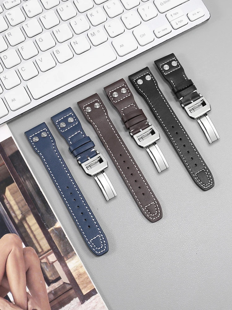 

Suitable for International Pilots Big Fly Little Prince Men IW502710 329303 leather strap folding buckle