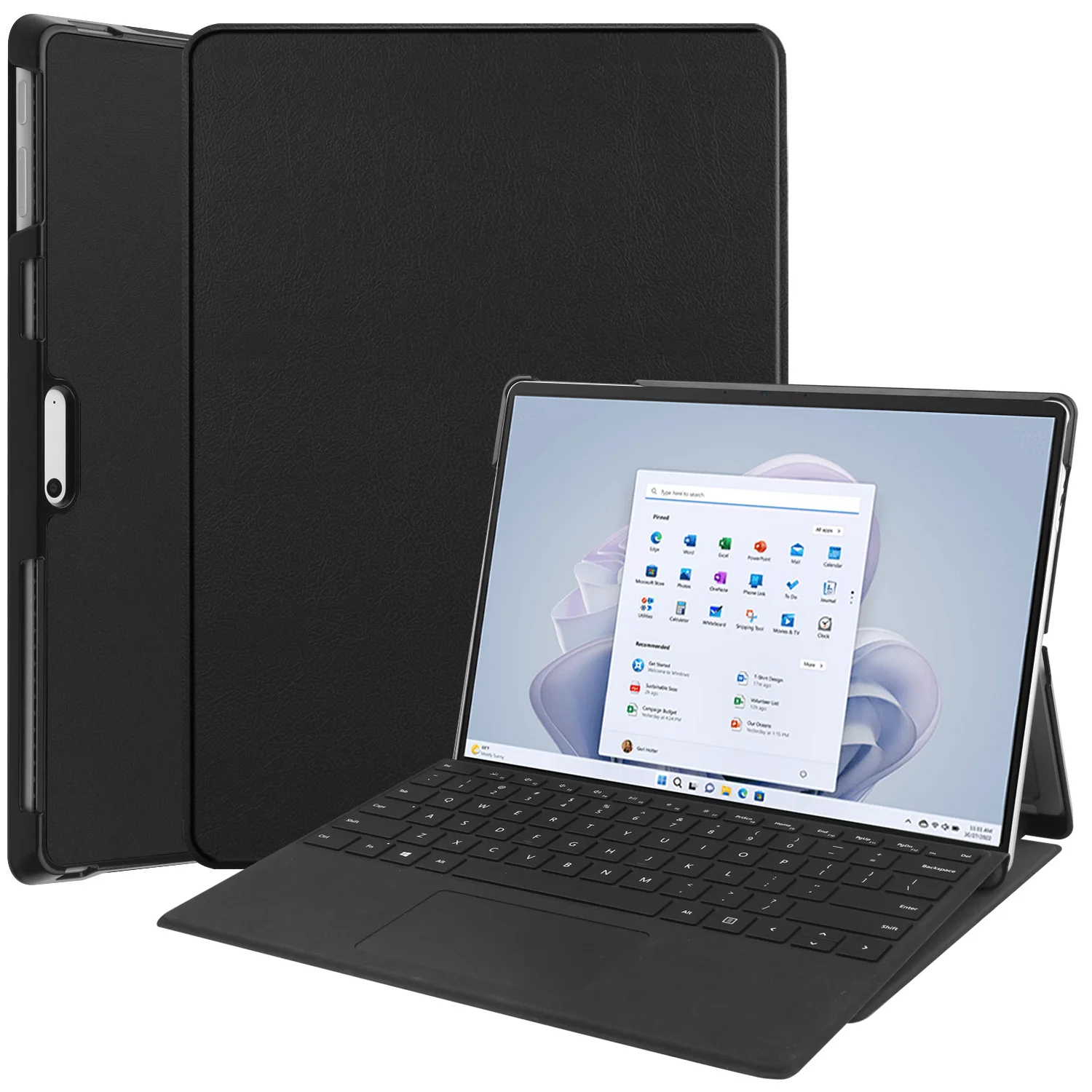 For Microsoft Surface Pro 8 Pro8 Tablet Case Ultra thin Stand With Pen Slot Bracket Flip Leather Cover