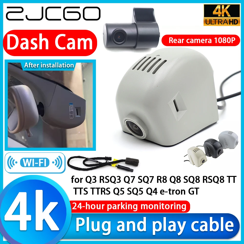 

ZJCGO Video Recorder 4K UHD Plug and Play Car DVR Dash Cam for Q3 RSQ3 Q7 SQ7 R8 Q8 SQ8 RSQ8 TT TTS TTRS Q5 SQ5 Q4 e-tron GT