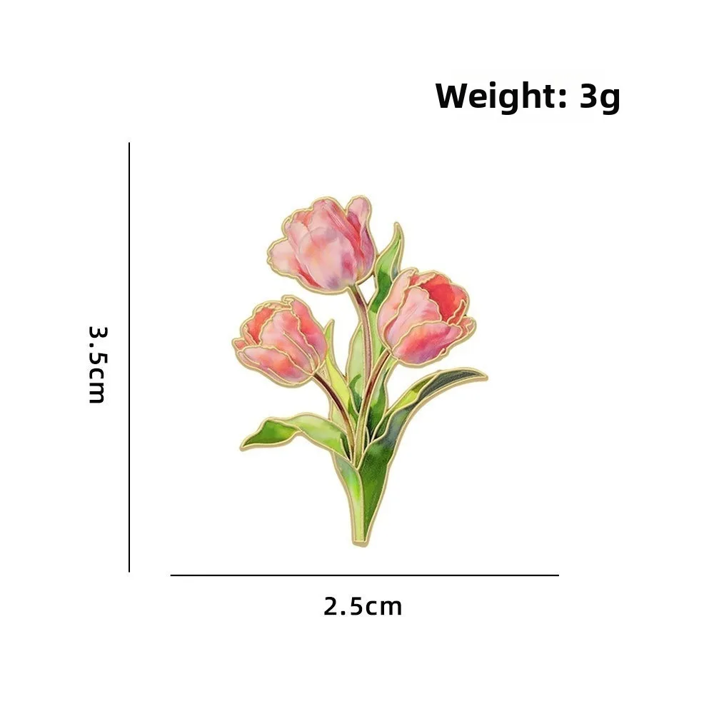 Assorted Colors Flower Brooches Botanical Design Enamel Material Enamel Flower Pins Metal Pin Back 12 Piece Set