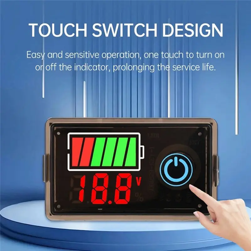 DC 8-100V Digital Voltage Power Indicator For Lead-Acid Lithium Battery 12V/24V/36V/48V Two-Wire Anti Reverse Switch-AEF7