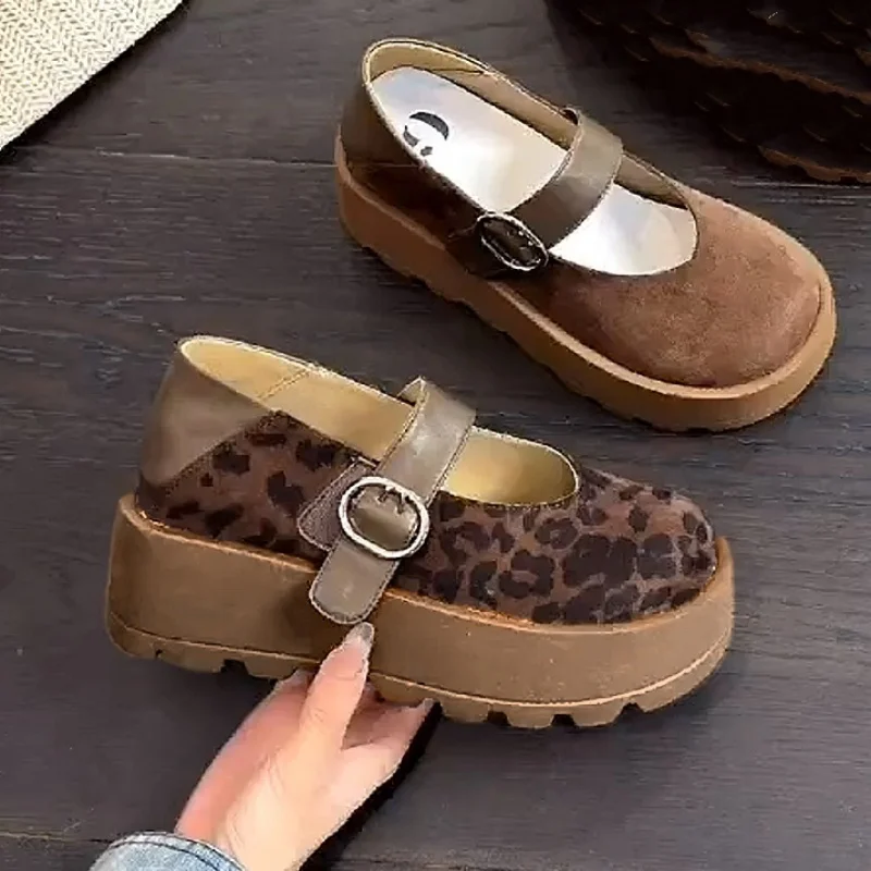 

Leopard Women's Loafers Shoes Flats Fashion Mary Janes Shoes 2025 Autumn Shallow Sport Shoes New Comfort Brand Mujer Sandalias