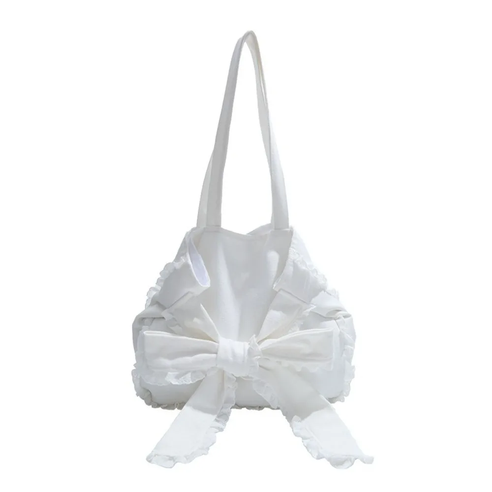 

Fashion Korean Bows Armpit Bag Versatile Stylish Bow Tote Bag Large Capacity Lace Women's Handbags Underarm Bag