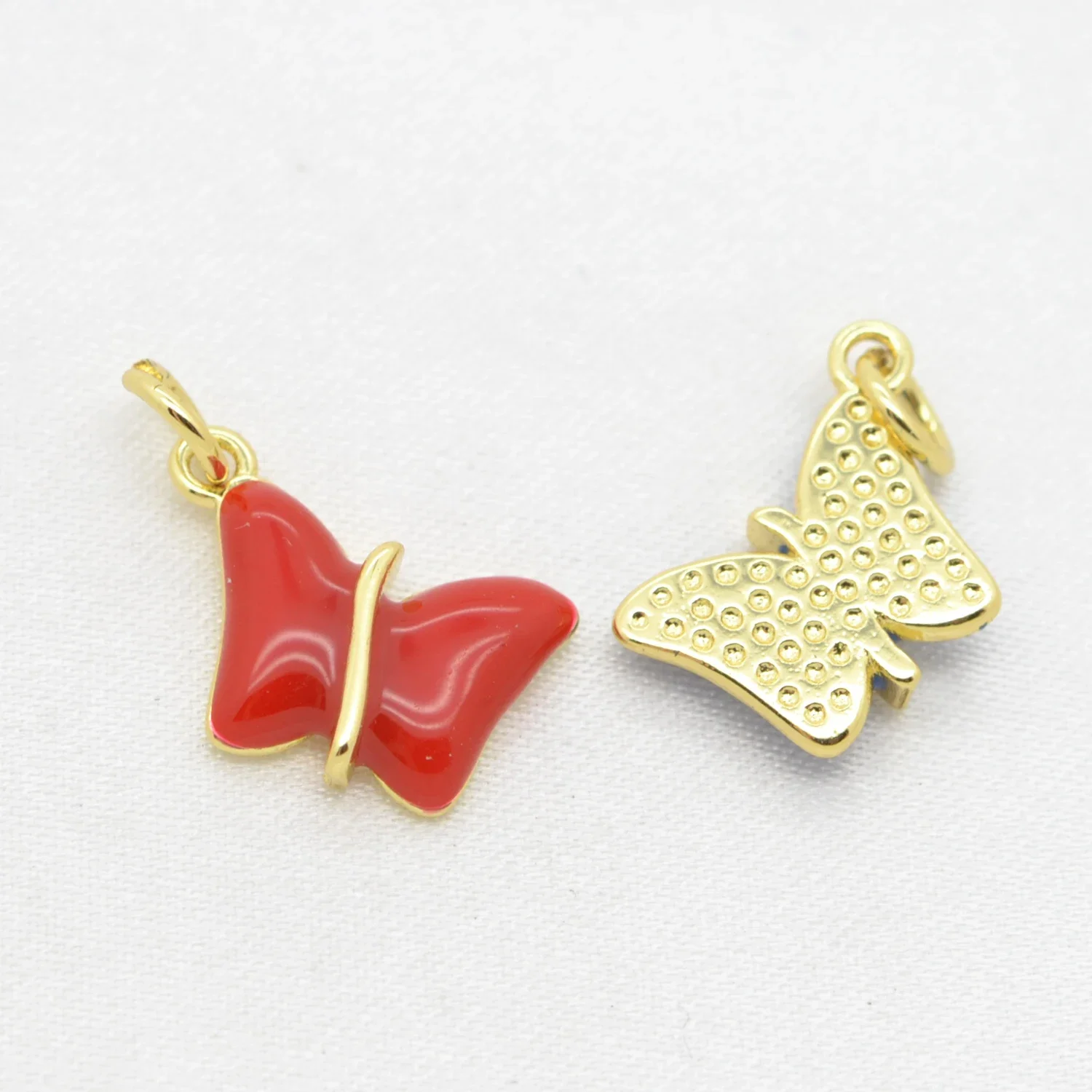 13 Pcs Colorful Enamel Butterfly Pendant Diy Necklace Earring Jewelry Making Supplies Fot Woman Copper Gold Plated Accessories