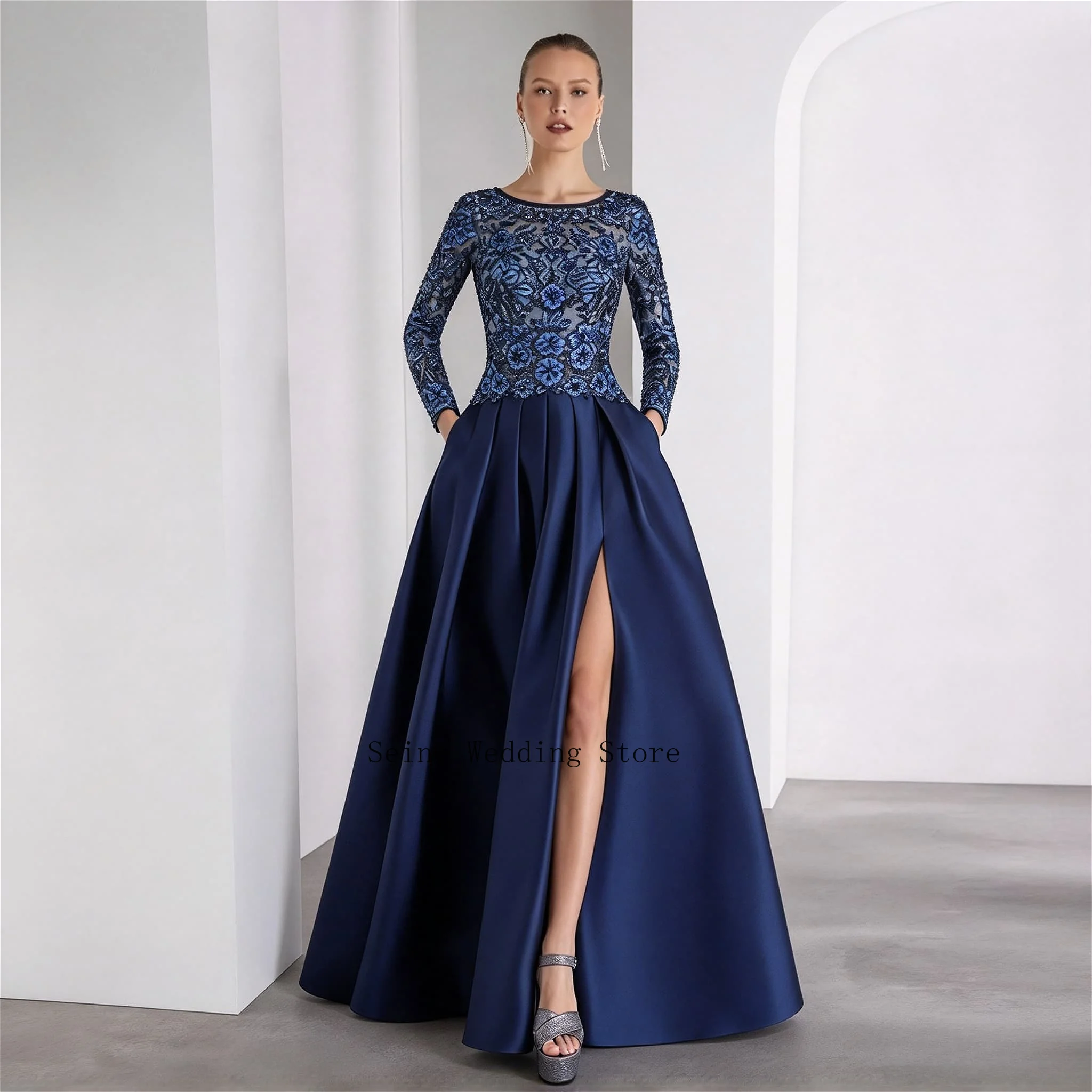 Customized Sage Green A‑Line Satin Evening Dress with Lace Appliques Halter Neck Sleeveless Bridesmaid Wedding Party Gown