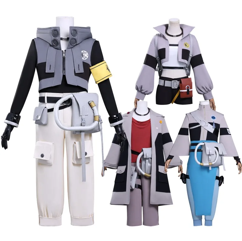 Gachiakuta Enjin Zanka Nijiku Rode Riyo Anime Cosplay Costume Uniform Set for Women Men Choker Akuta Cleaners Halloween Party