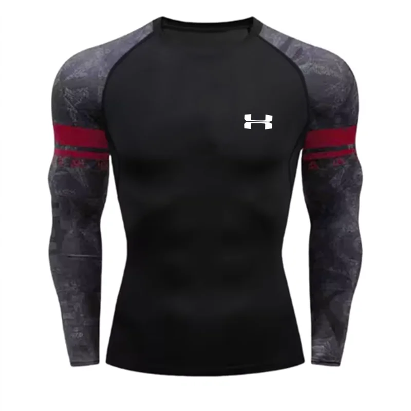 Sun Protection Second Skin Breathable Compression Shirt Men Rashguard Jiu Jitsu Fitness Gym Running Outdoors Sports T-Shirts Men