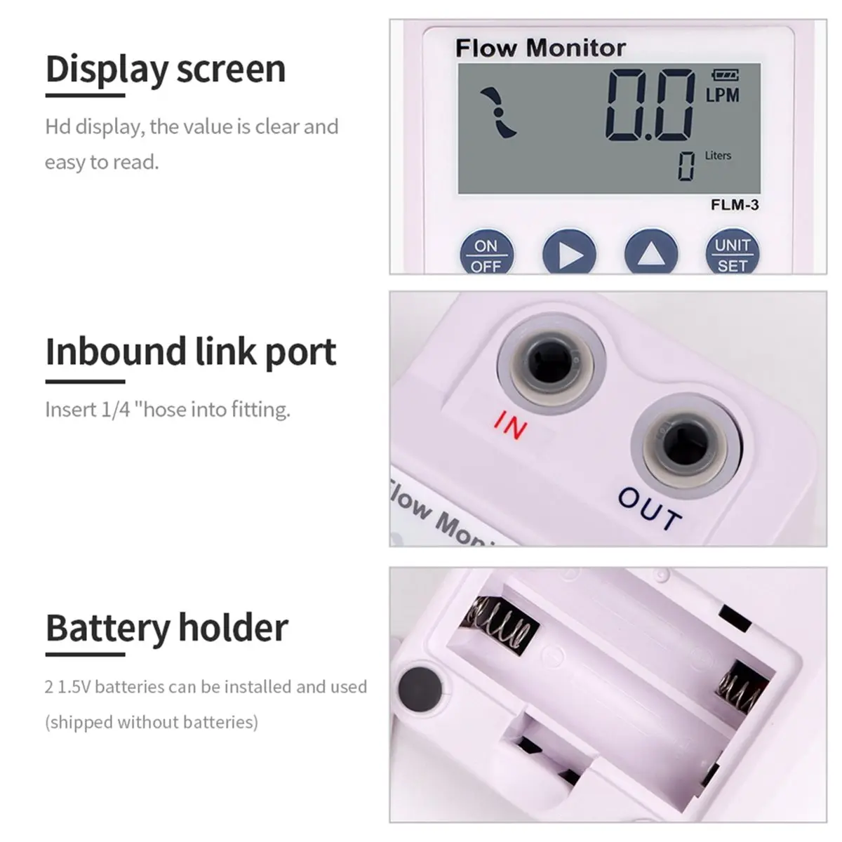 -3 Water Purifier -Meter -Sensor Monitor Digital Display Water Filter Alarm Power Save Function