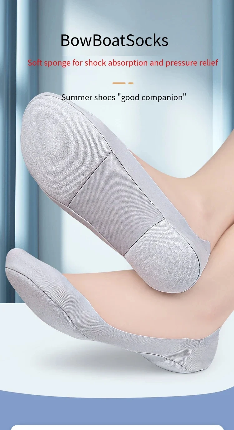 Damen Low-Top Socken-Einlegesohlen Stoßdämpfende Weiche Schwamm-Einlagen mit Gewölbestütze Unsichtbare Bootssocken zur Fußdruckentlastung – Detail 1