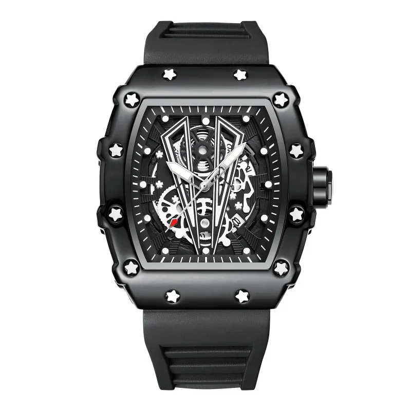 

Men's watch waterproof luminous skeleton wrist watch