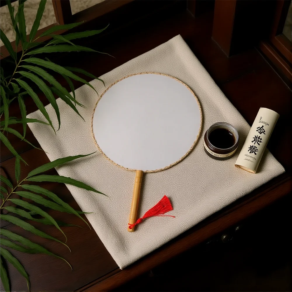 Photography Fan Silk Round Blank Silk Fan DIY Fan Painted For Wedding Cultural Events Gifts