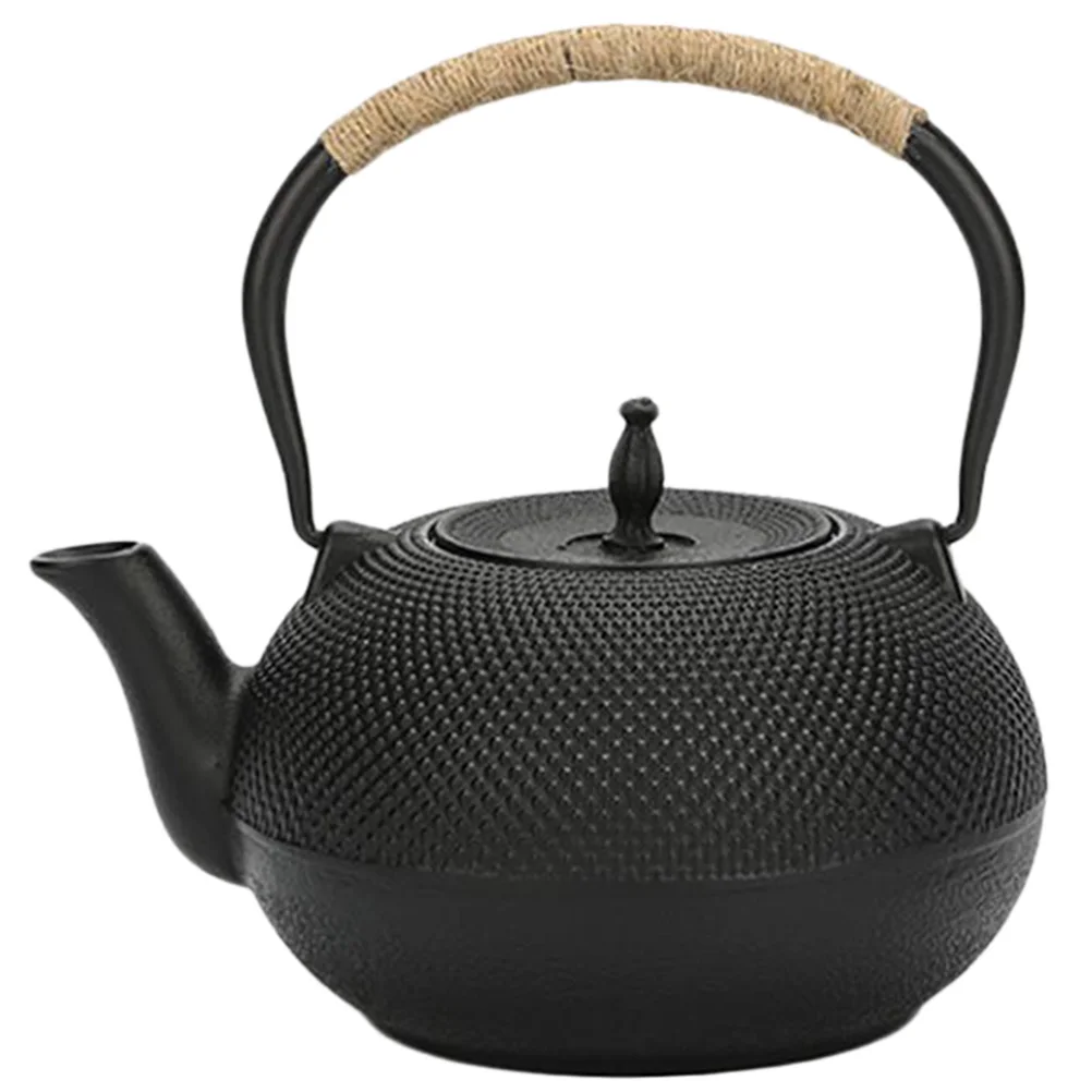 

1Pcs Cast Iron Teapot Uncoated Handmade Retro Tea Kettle Boil Water Teapot Tea Kettle Iron Infuser Teakettle