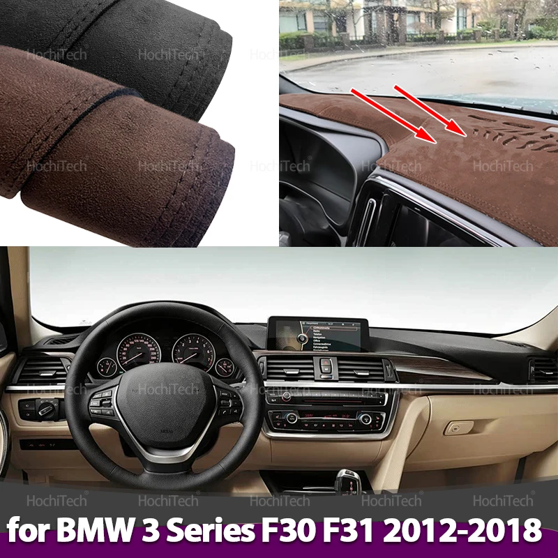 Auto Rutschfeste Matte Wildleder Leder Auto Armaturenbrett Abdeckung Matte Dashmat Schützen Teppich Zubehör LHD Für BMW 3er F30 F31 2012-2018