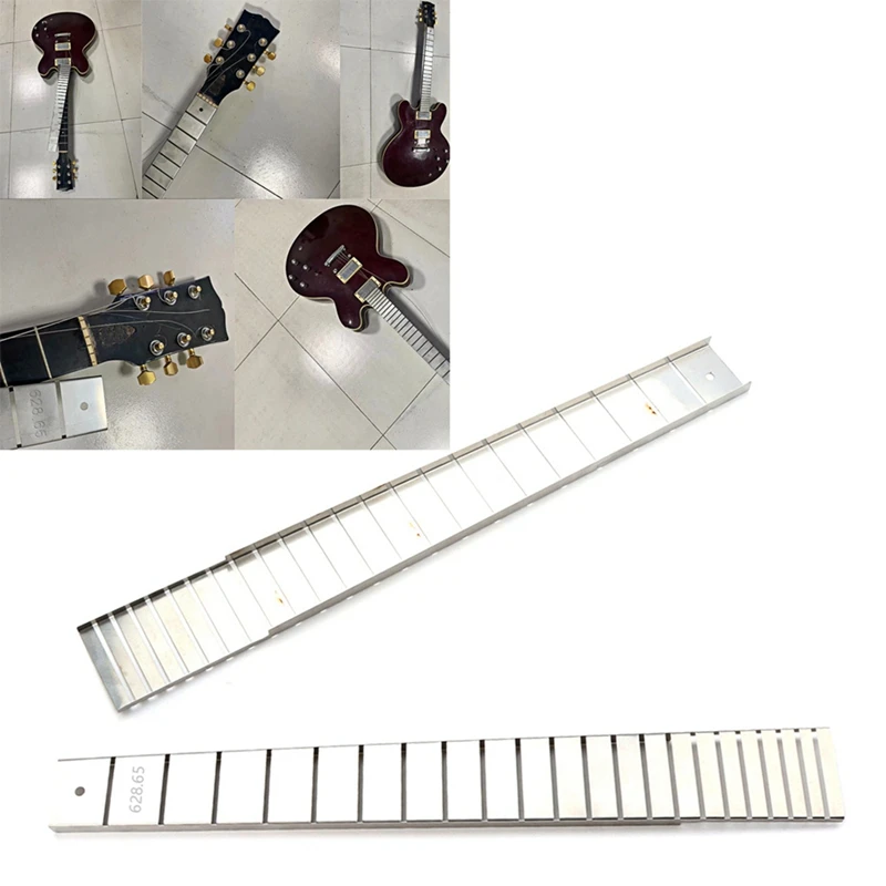 Silver Neck Ruler Metal Neck Ruler For LP 22 Fret 24.75 Inch Electric Guitar Neck Accessories