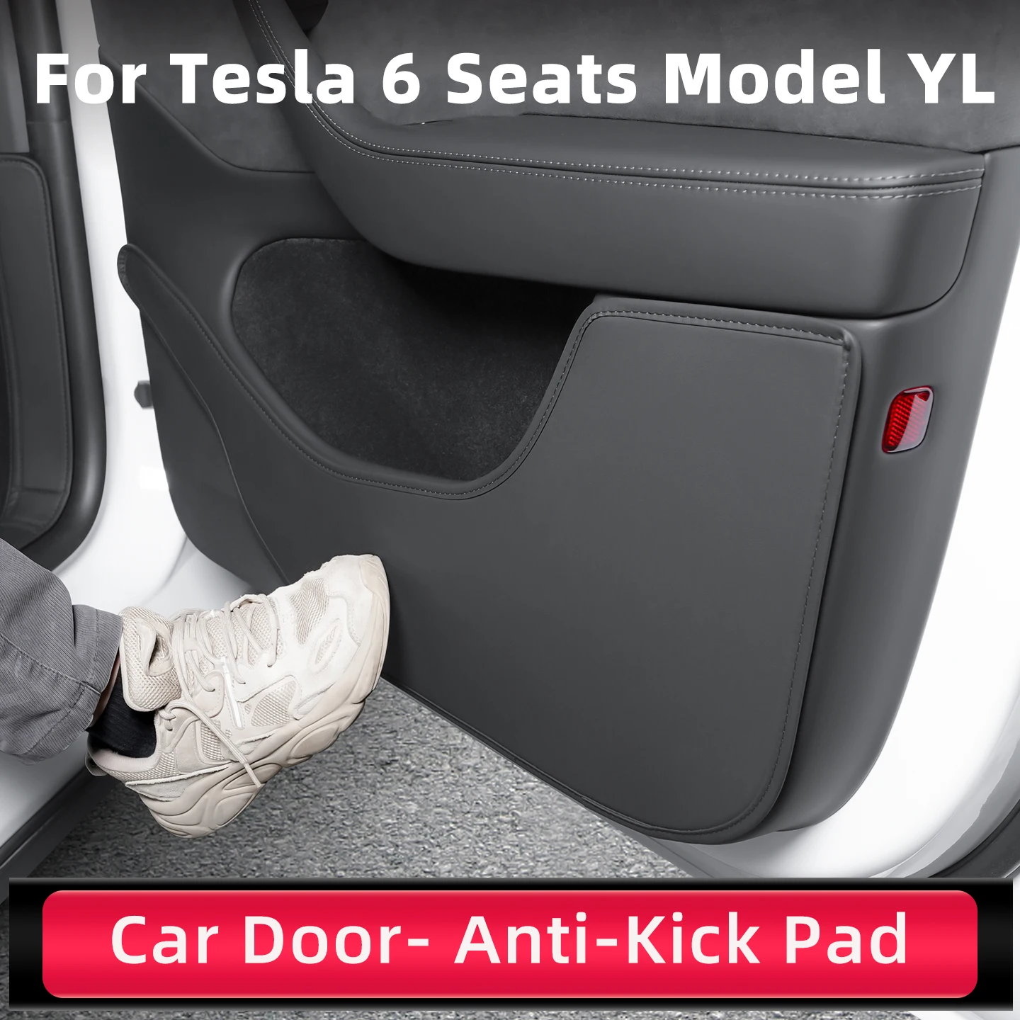 

For Tesla 6 seats Model YL Car Door Anti-Kick Pads PU Leather Side Door Panel Protector Anti-Dirty Pad Car Interior Decoration