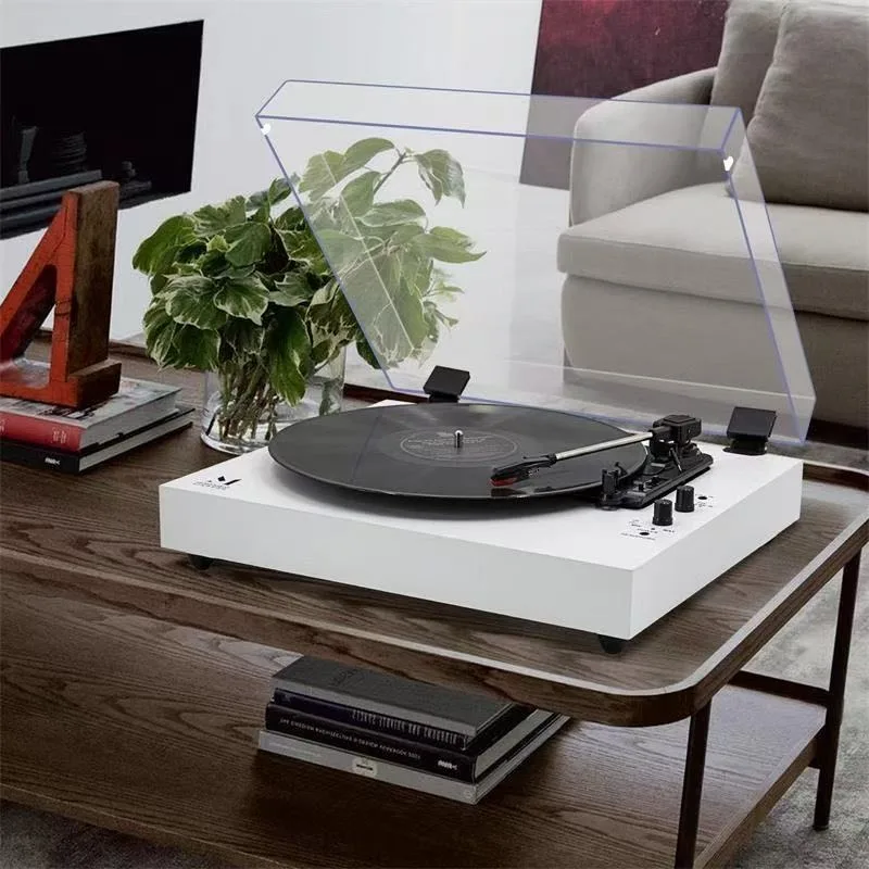 Retro record player - multifunctional vinyl turntable, portable antique phonograph