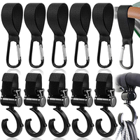 Multifunction Baby Stroller Hooks Aluminum Alloy Carabiner 360° Rotatable Trolley Hook Cart Organizer Buckle Clips Hanger Tools