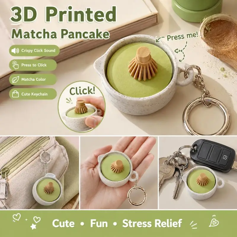 Milk Tea Matcha Series Fidget Keychain Japanese Style Keyboard-style Chocolate Keyboard Keychain Creative 3D Printed