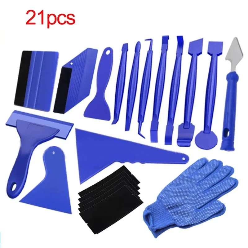 21PCS Car Vinyl Wrap Film Application Tint Foil Set Kit Auto Window Sticker Tools Vinyl Wrap Film Accessory