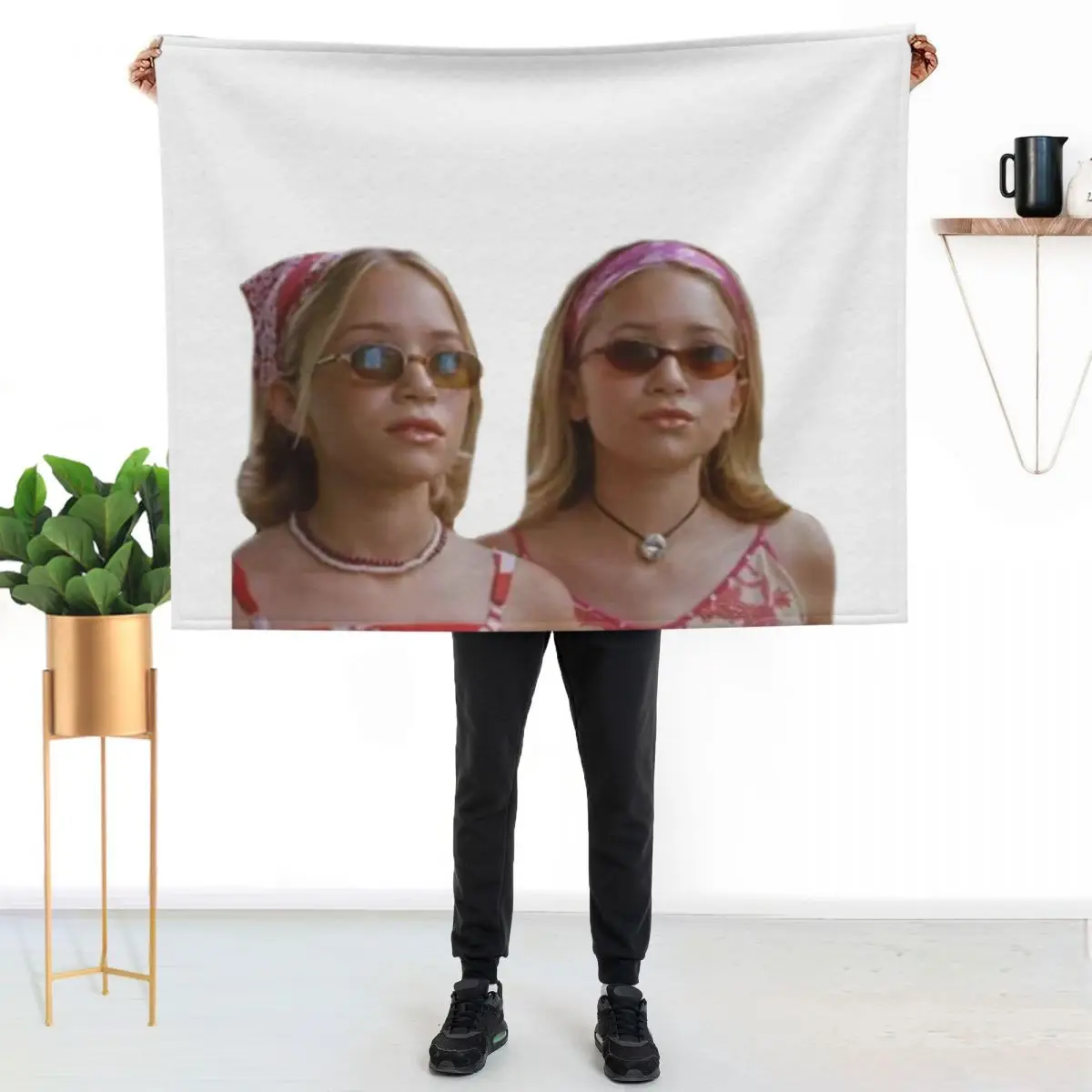 Mary Kate & Ashley Olsen Twins Throw Blanket Thermals For Travel Personalized Gift Plush Bed covers Luxury St Hairys Blankets