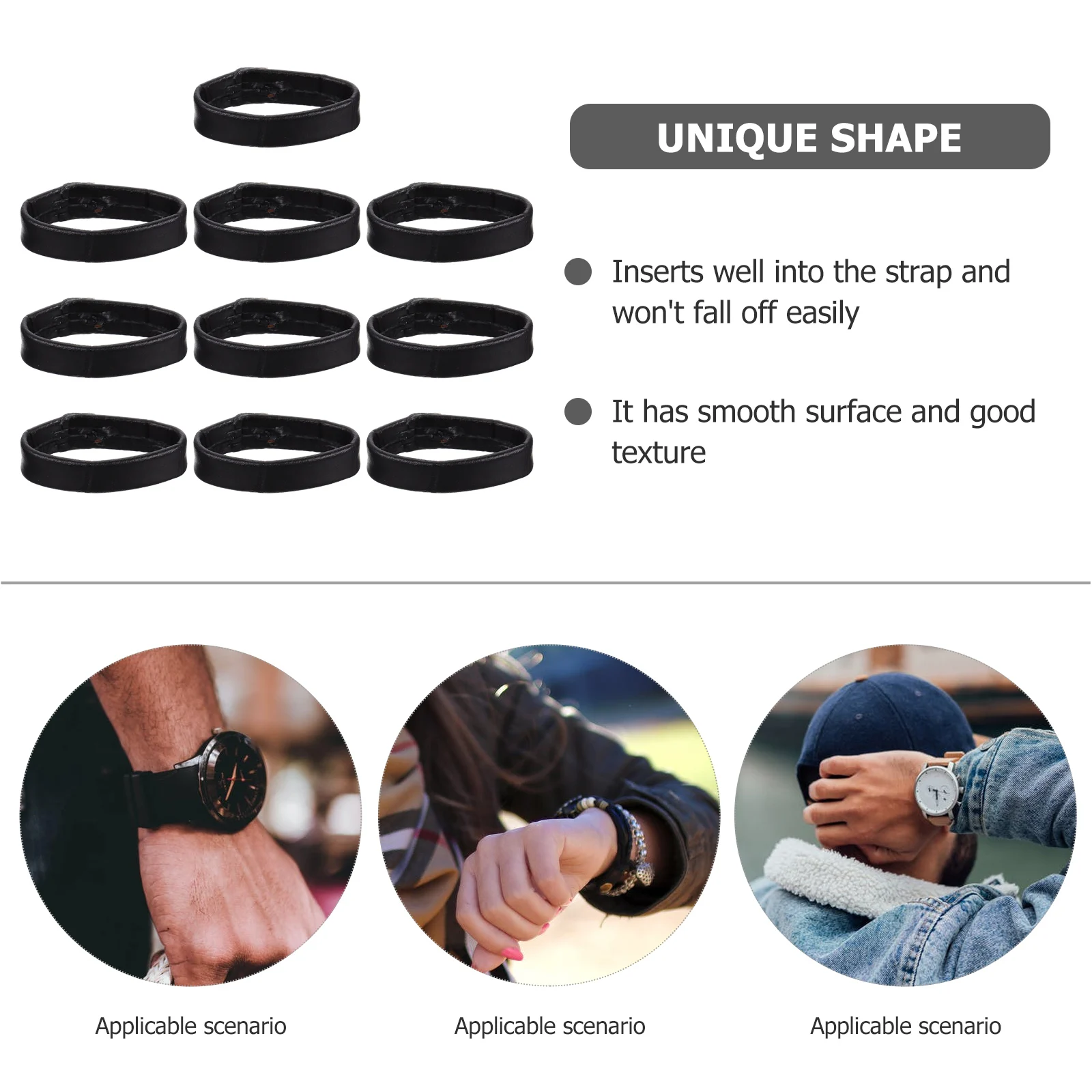 10pcs Flexible Strap Rings Replaceable Hoops Wrist Watch Parts Smooth Wear-Resistant Retainer Easy Install