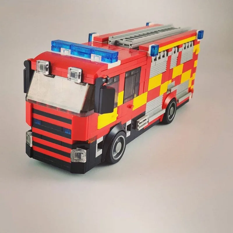 Building Blocks MOC-48146 Fire and Rescue Engine Pump Ladder 490PCS Construction Model Children's Birthday Gifts Christmas Toys