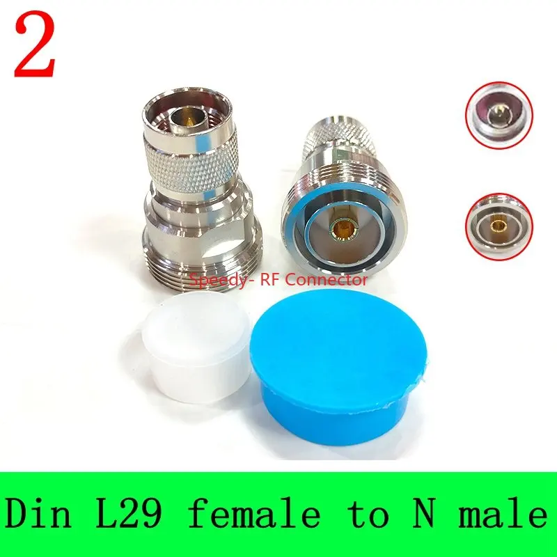 DIN 7/16 L29 To L16 N Type Male Female Connector 7/16 L29 DIN Flange Water Proof Chassis Panel Mount Socket Adapter Brass Copper