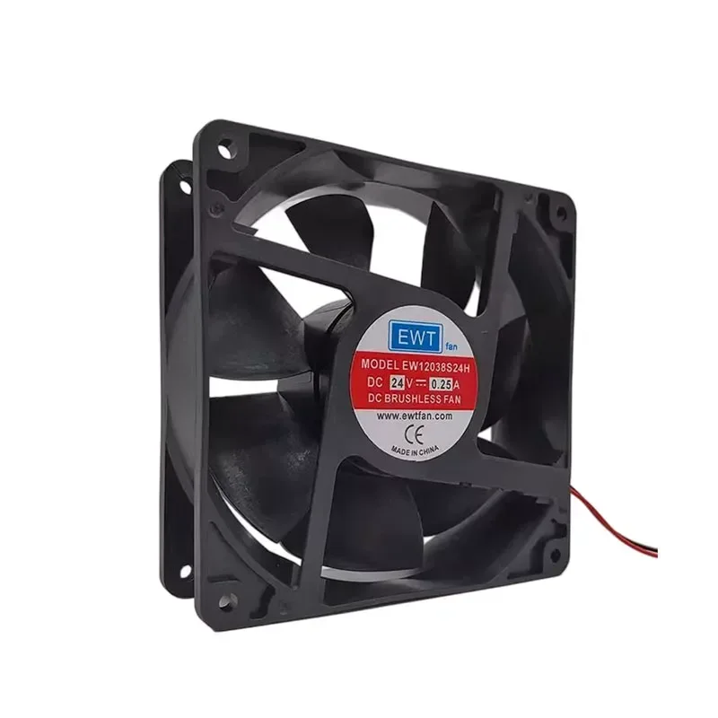 Free shipping 12cm electric welding machine fan for EW12038S24H 24V 0.25A large air volume 2-wire double ball bearing