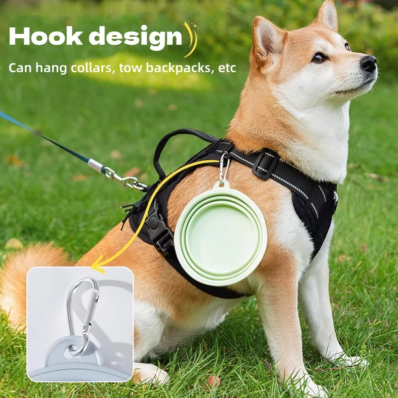 Collapsible Silicone Dog Bowl Foldable Portable Travel Pet Feeding Bowl for Cats Dogs Food Water Large Capacity Outdoor Camping