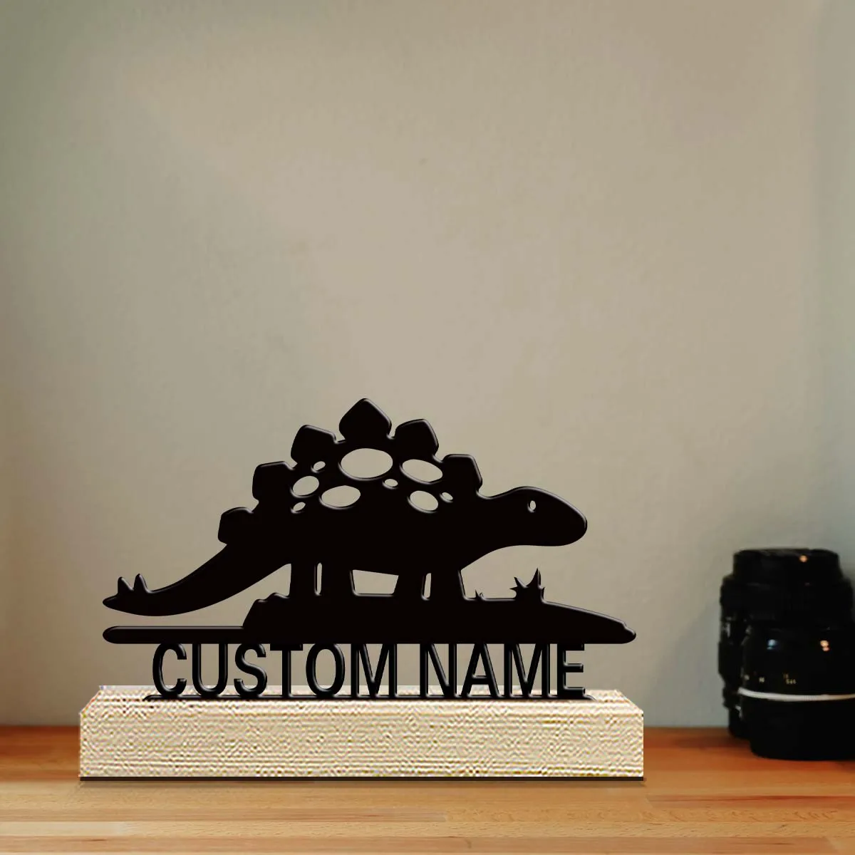 1pc Personalized Iron Desktop Ornament Custom Name With Wooden Base Desk Ornaments for Study Rooms,Bedrooms,and Offices