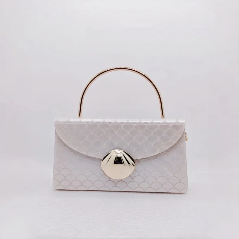 Fish Scale Elegant and Simple Handbag Acrylic Dinner Bag Foreign Style Clutch Bag Chain Messenger Dinner Bag