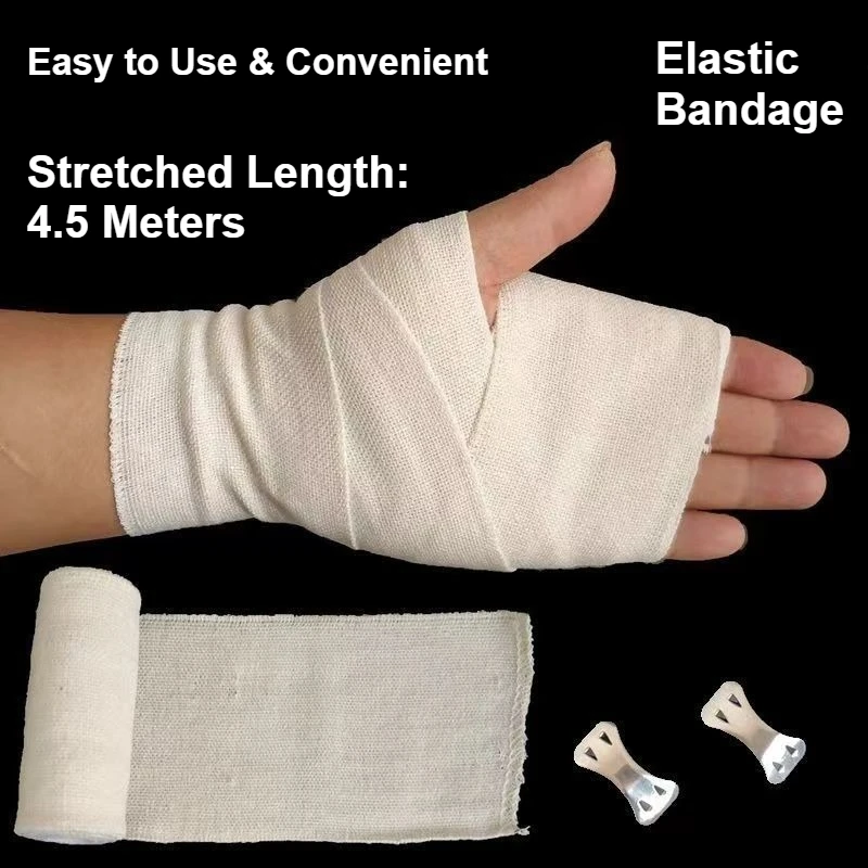 Medical Elastic Compression Bandage Breathable Stretch Wrap for Wound Care Sports Injury Fracture Fixation Pressure Dressing