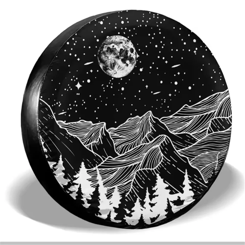 1 قطعة سيارة 14 "15" 16 "17" بوصة بولي Leather الجلود الغيار غطاء الإطارات الجبل لهوندا CRV تويوتا 4X4 قبالة الطريق برادو حامي اكسسوارات #4