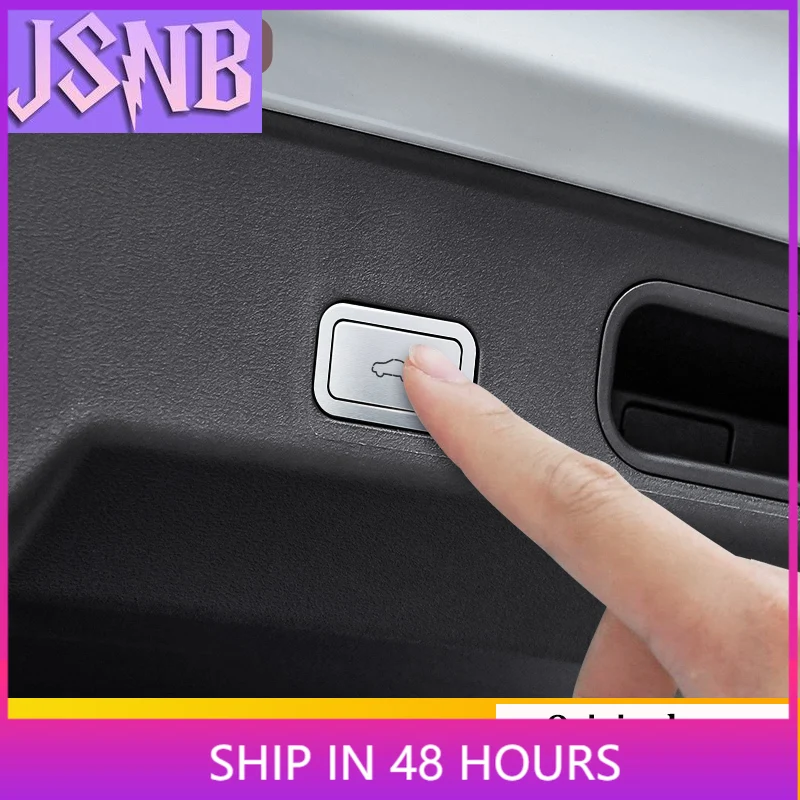 New LINNUNU Car Rear Tailgate Trunk Switch Button Panel Trim Sticker For Geely Monjaro Atlas II Starray Aluminium Alloy Accessor