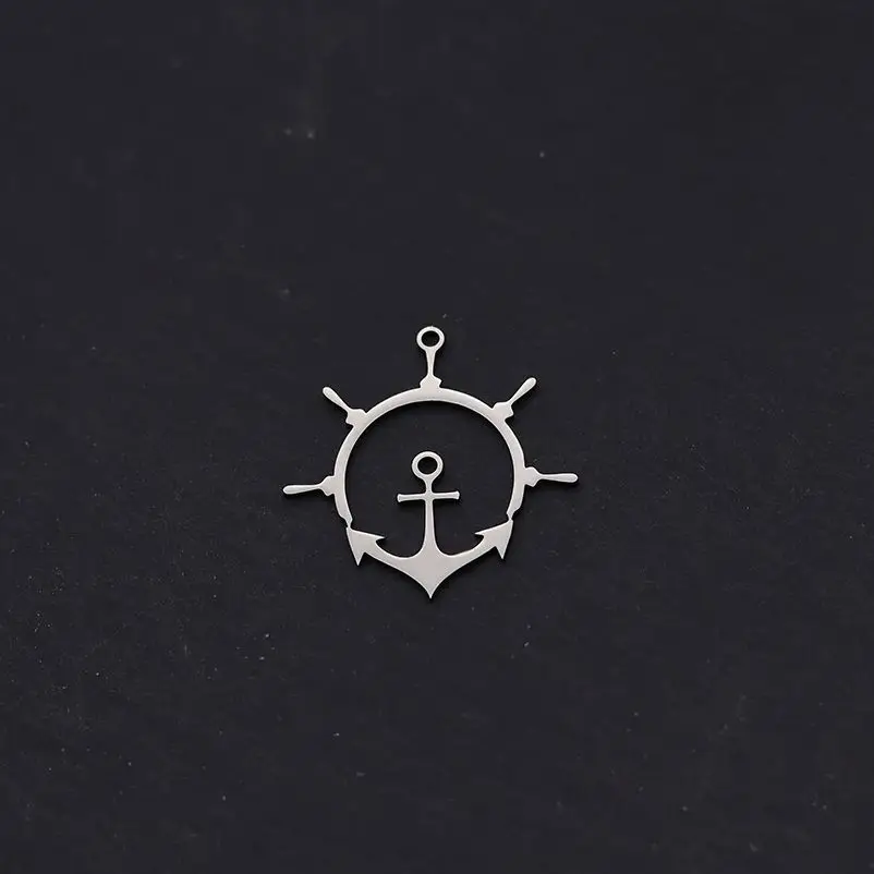 3pcs Compass Anchor Cross Stainless Steel Pendant Charms for Jewelry Making Trendy Necklace Earrings Craft Guide diy Accessories