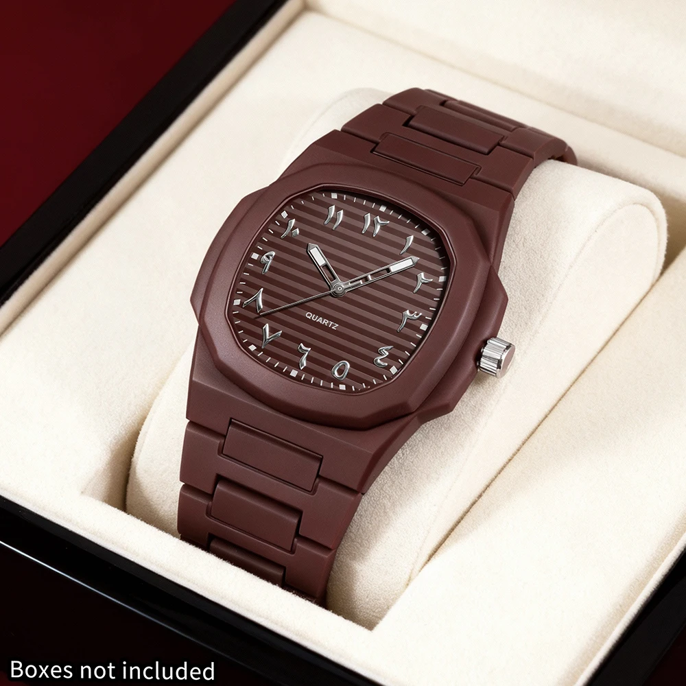 1pc latest fashionable quartz men's watch with plastic strap, suitable for daily wear