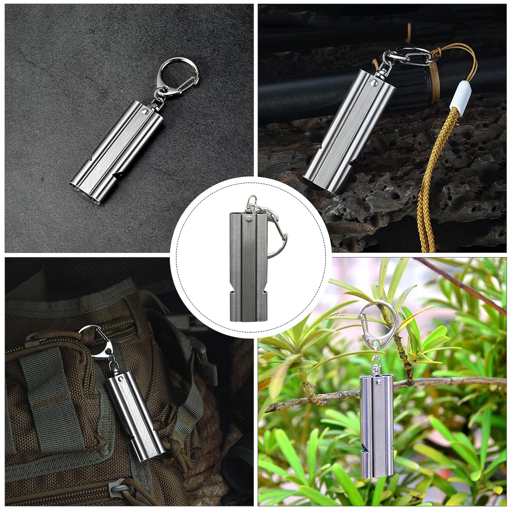 1 قطعة صافرة ديسيبل عالية الفولاذ المقاوم للصدأ الحكم في الهواء الطلق بقاء الطوارئ الرياضة صافرة المحمولة دائم بصوت عال هش #2