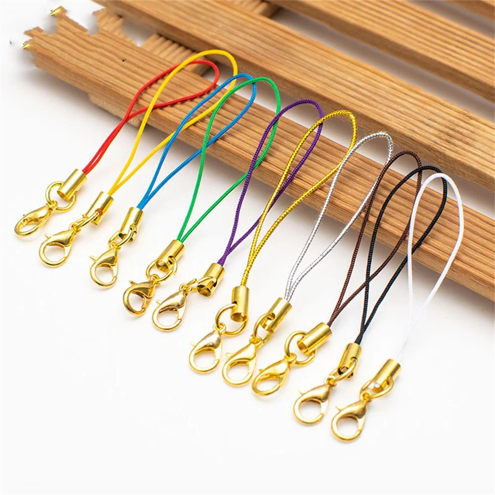 50/100Pcs Kleurrijke Karabijn Lanyard Strap Cord Touw Voor Diy Sleutelhanger Sleutelhanger Mobiele Telefoon Charm Maken levert Accessoires