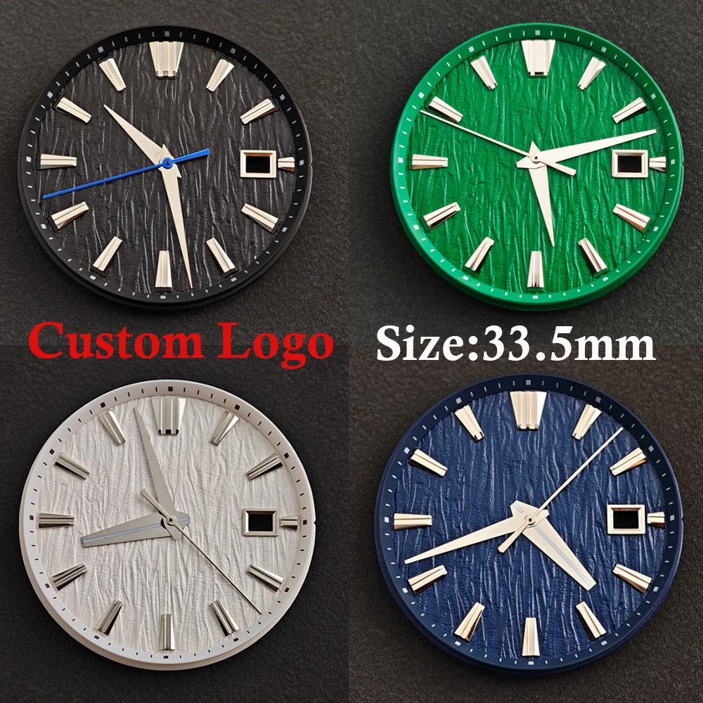 33.5mm Dial NH35 Dial Custom Logo Textured Dial Suitable for GS NH35/NH36 Movement Watch Modification Accessories