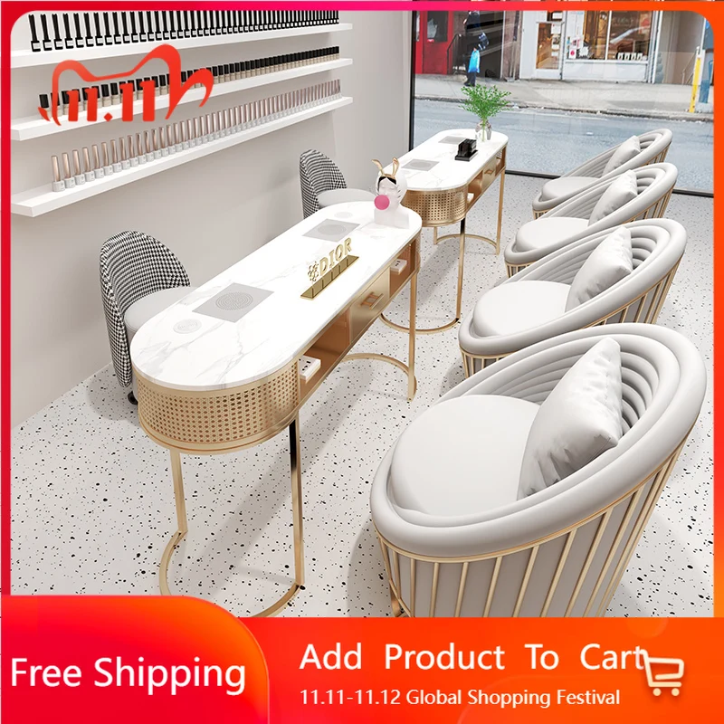 

Designer Organizer Manicure Table Nordic Modern Hand Workstation Nail Desk High Quality Art Aesthetic Nageltisch Furniture