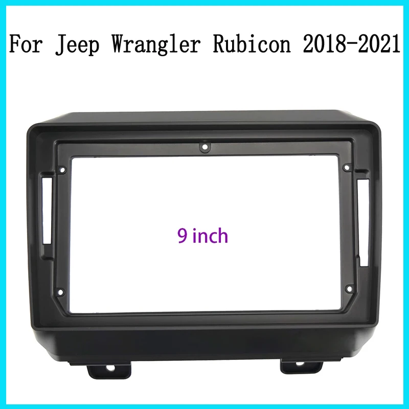 

2din car radio frame panel for Jeep Wrangler Rubicon 2018 Dash Kit Install Face Console Bezel 9inch Adapter Platform Three Icons