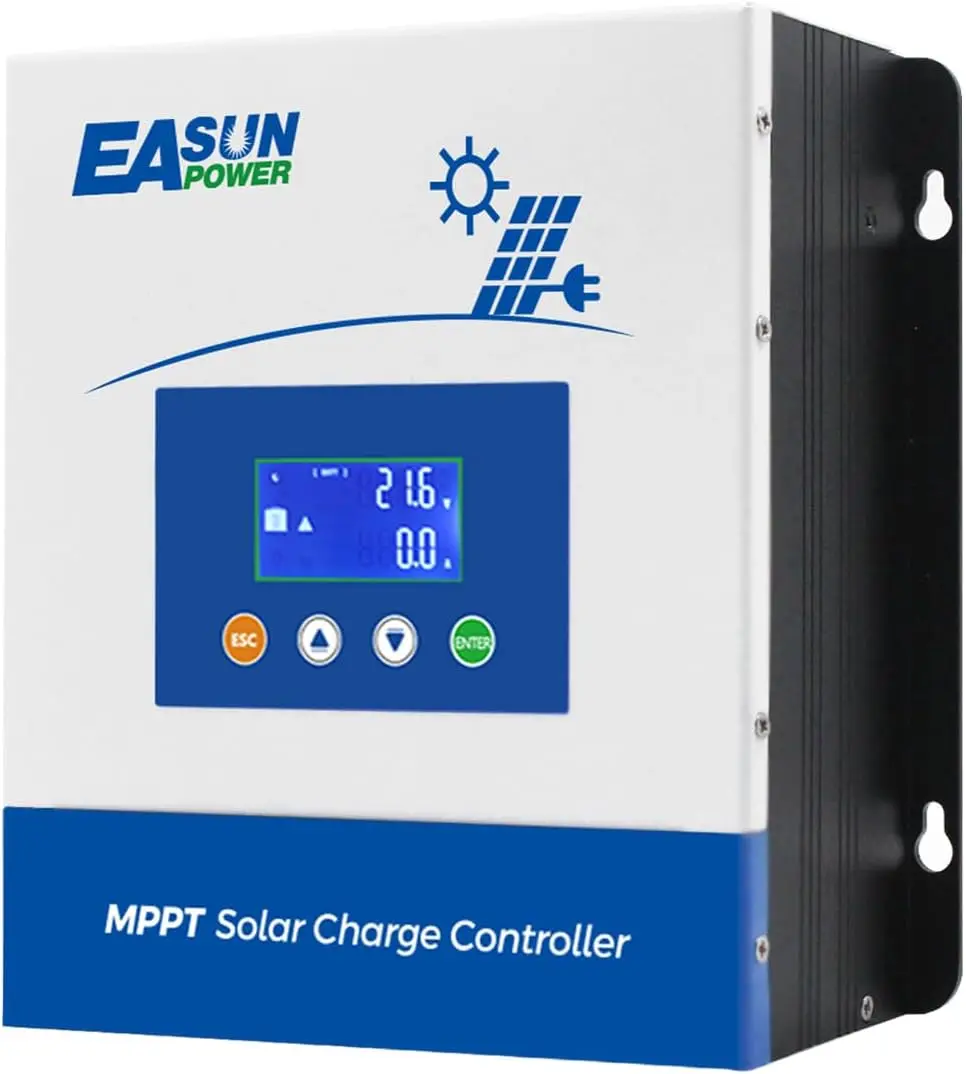 60A MPPT Solar Charge Controller,12V/24V/36V/48V Auto,Max Input 150V LCD Display Regulator Intelligent Charge Controller