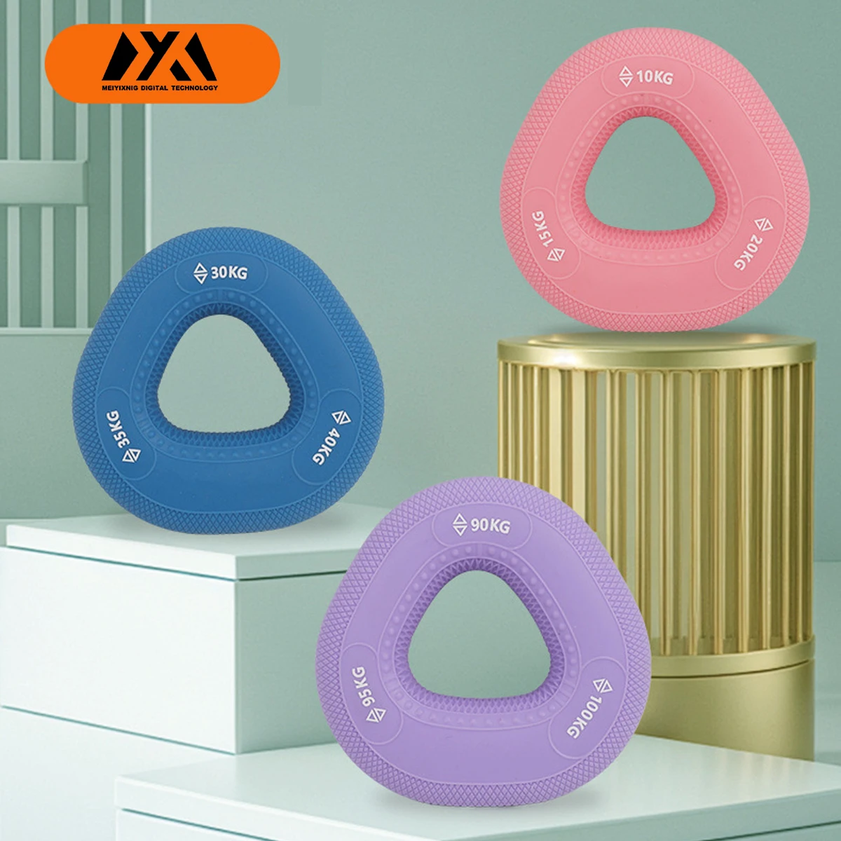Anneau de préhension réglable en silicone 22-220 LB pour exercices de force des bras, entraîneur de doigts et d'avant-bras, extenseur carpal pour fitness et gym