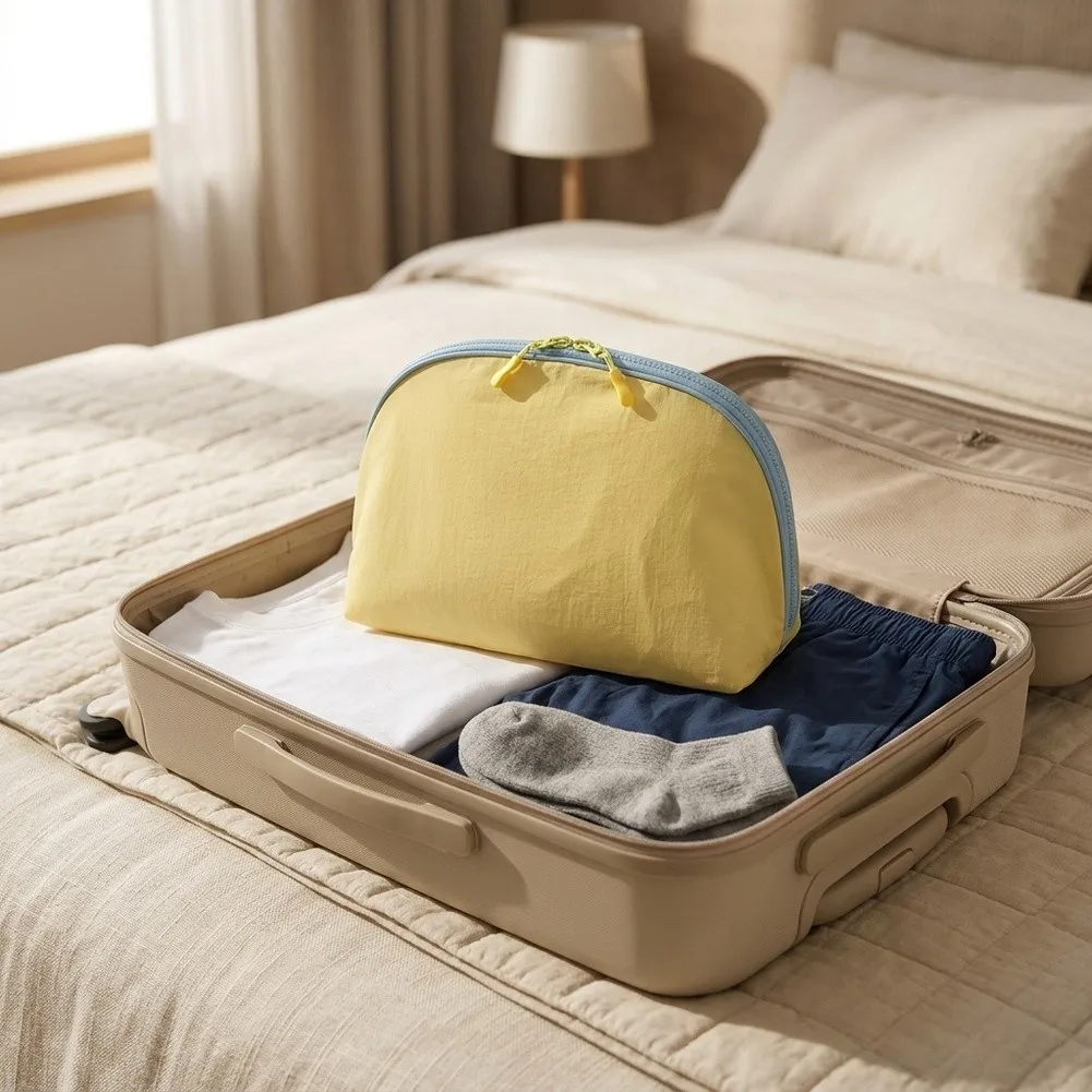 Large Opening Travel Underwear Storage Bag 3 In 1 Organizer Shell Design Waterproof Bras Socks Pouch For Multi-Purpose Trips